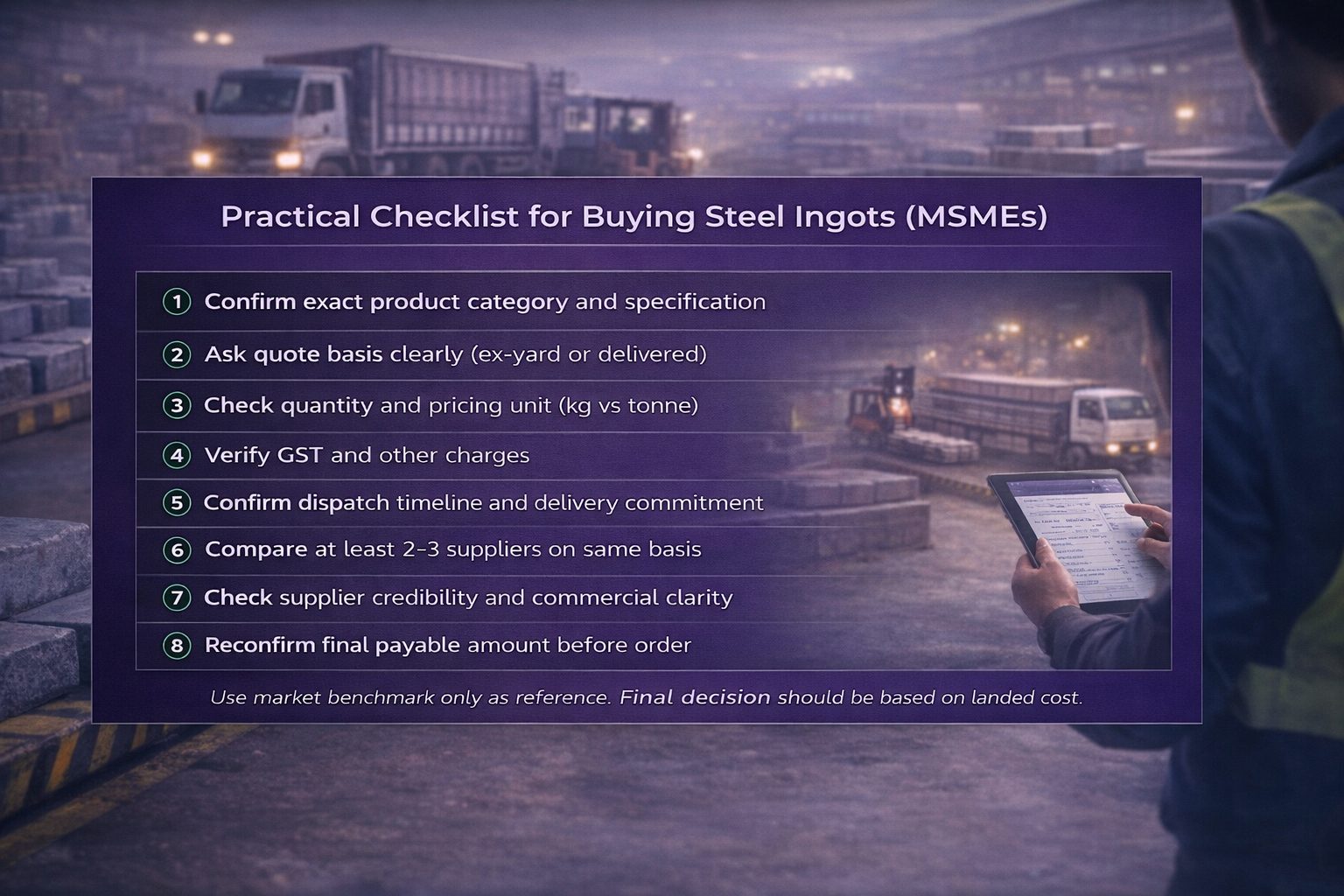 How to buy steel ingots in India (Practical checklist for MSMEs)