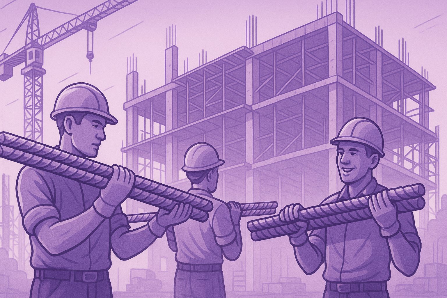 Construction Site and Steel Rods