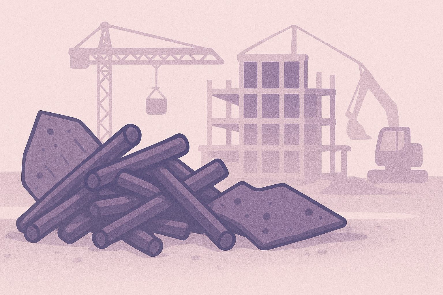 Iron scrap and construction site