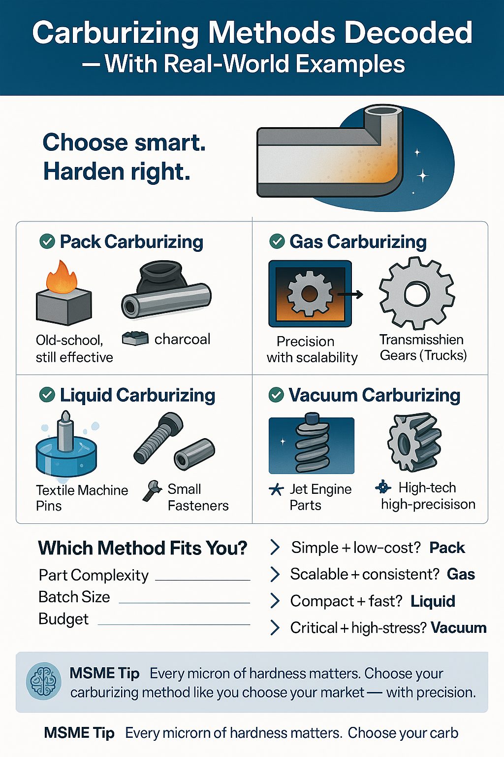 different methods for carburizing