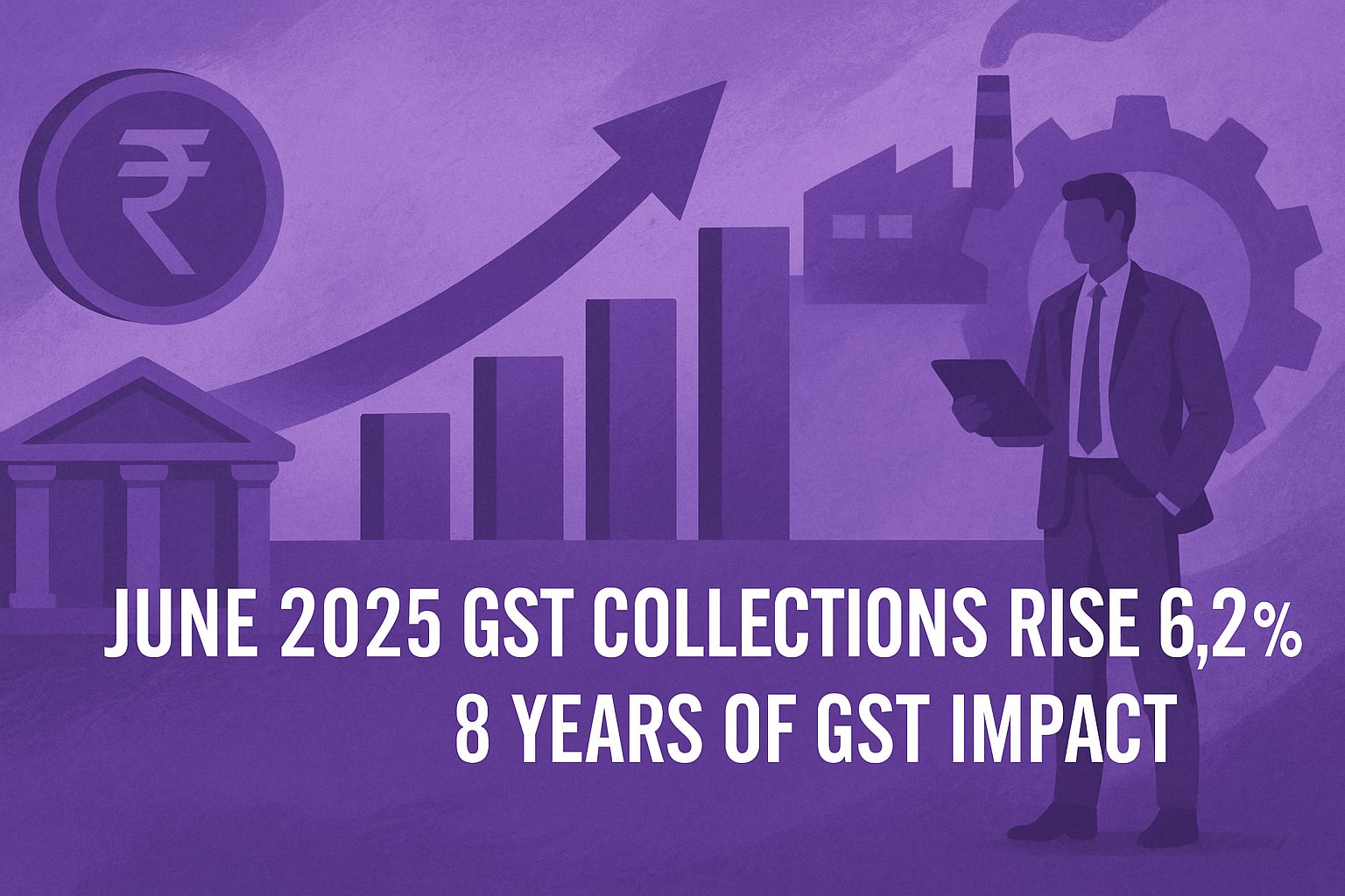 June 2025 GST Collections Rise 6.2 % | 8 Years of GST Impact