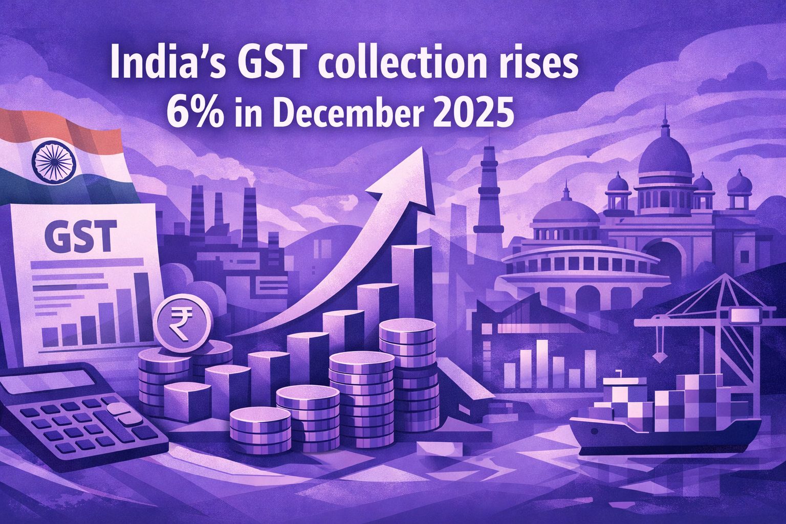 India’s GST collection rises 6% to ₹1.75 lakh crore in December