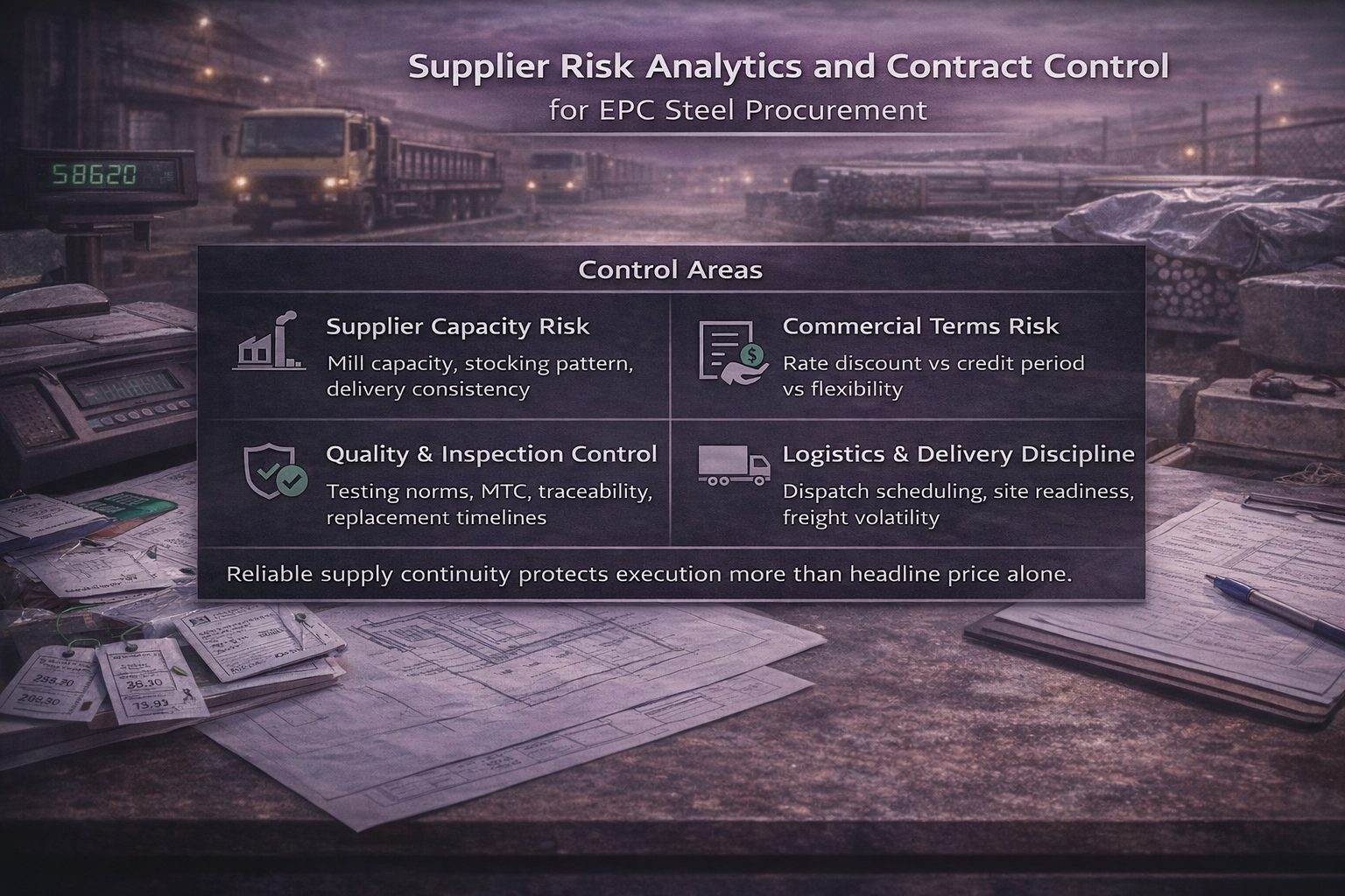 Supplier risk analytics and contract control