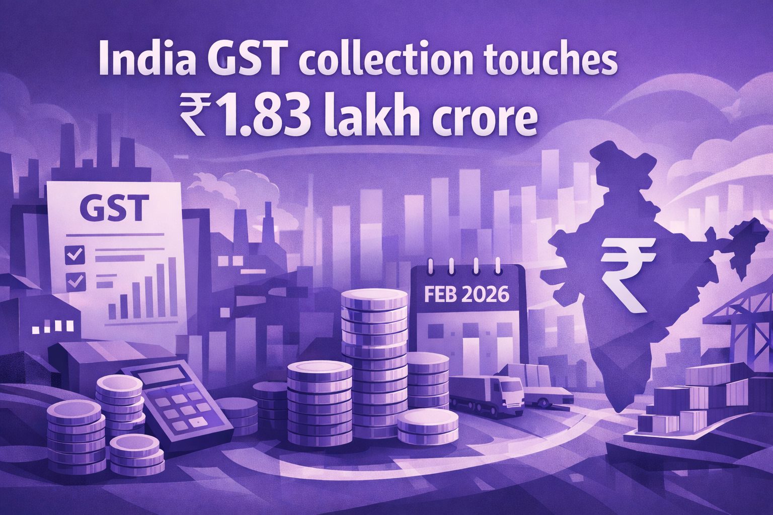 India’s GST collection touches ₹1.83 lakh crore in February 2026