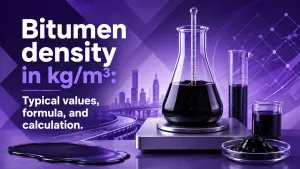 Bitumen density in kg/m³: Typical values, formula, and calculation